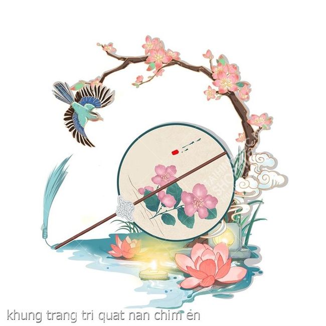 khung trang tri quat nan chim en